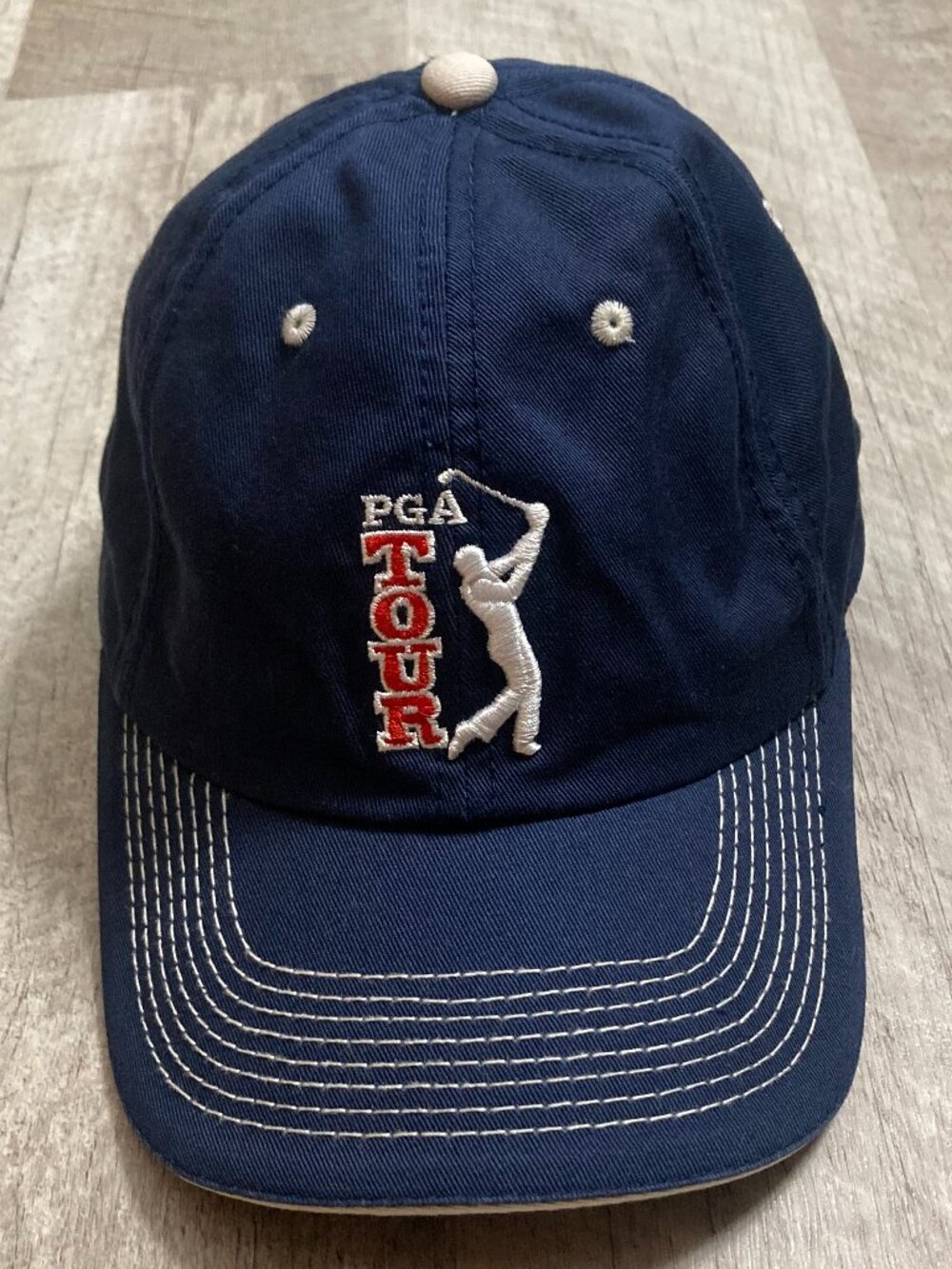 PGA Tour Navy Blue Adjustable Strapback Golf Baseball Style Hat